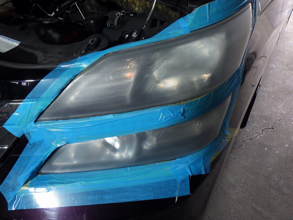 ヴェルファイア　ヘッドライトコート　黄ばみ除去の写真